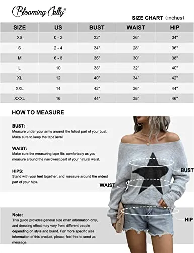 Blooming Jelly Women's Off The Shoulder Sweaters Cute Fall Tunic Tops Knitted Pullover Sweater