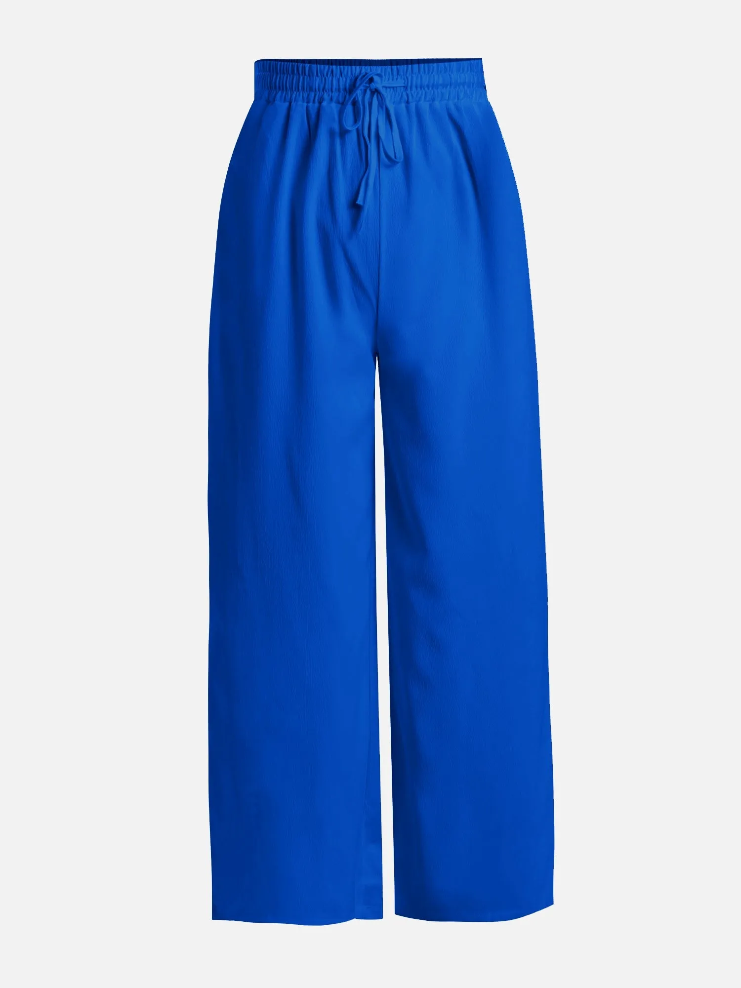 Blue Drape Top & Wide Pants Set