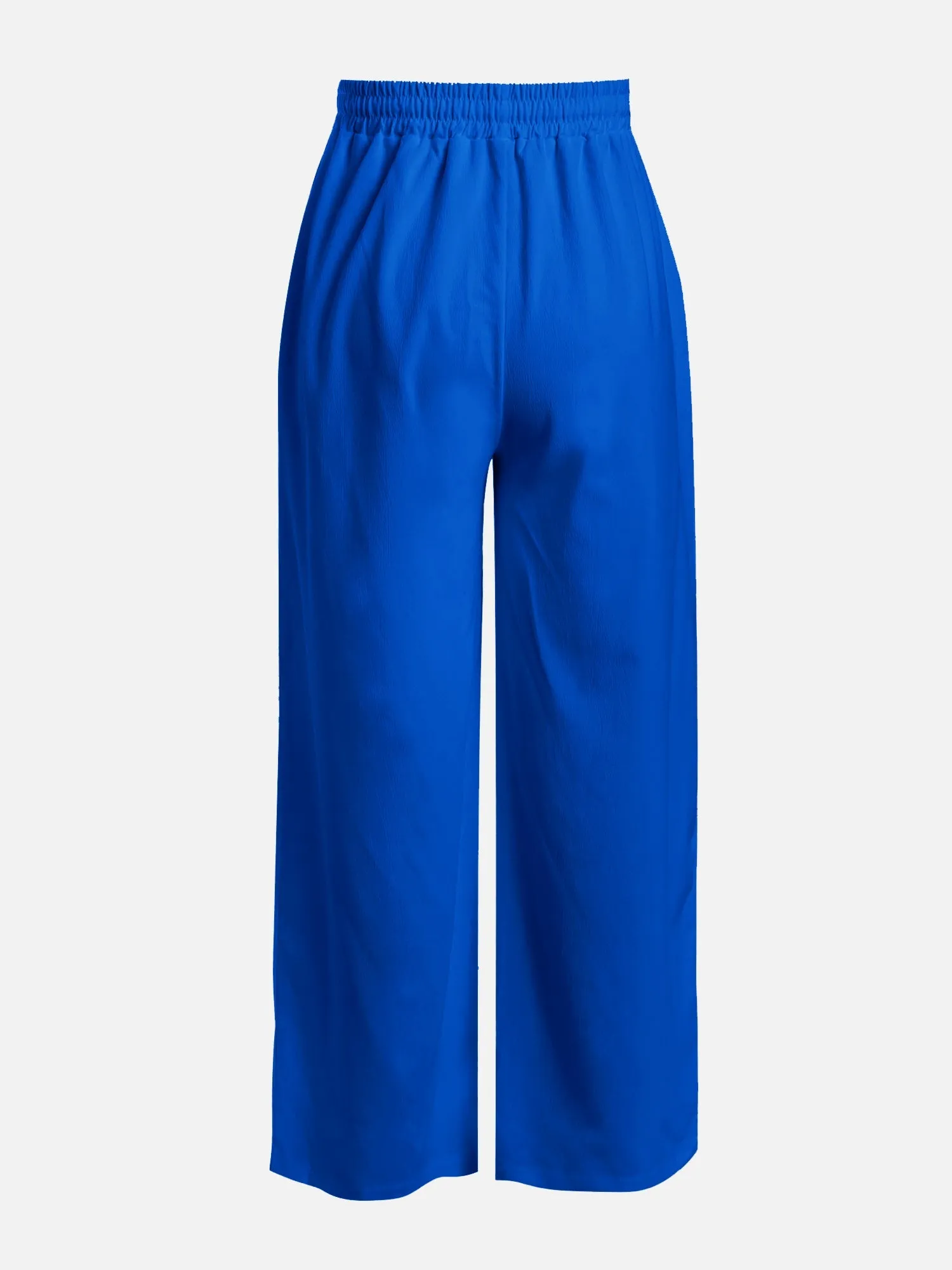 Blue Drape Top & Wide Pants Set