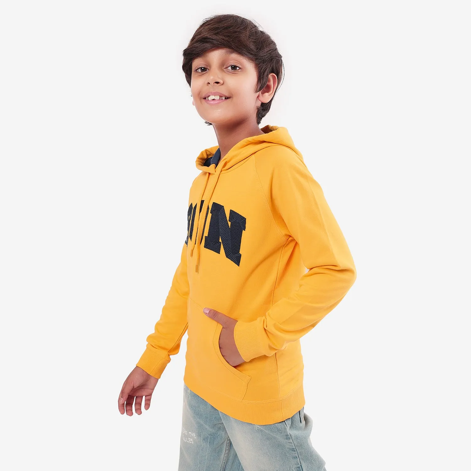 Boys Embroidery Yellow Boys Hoodies