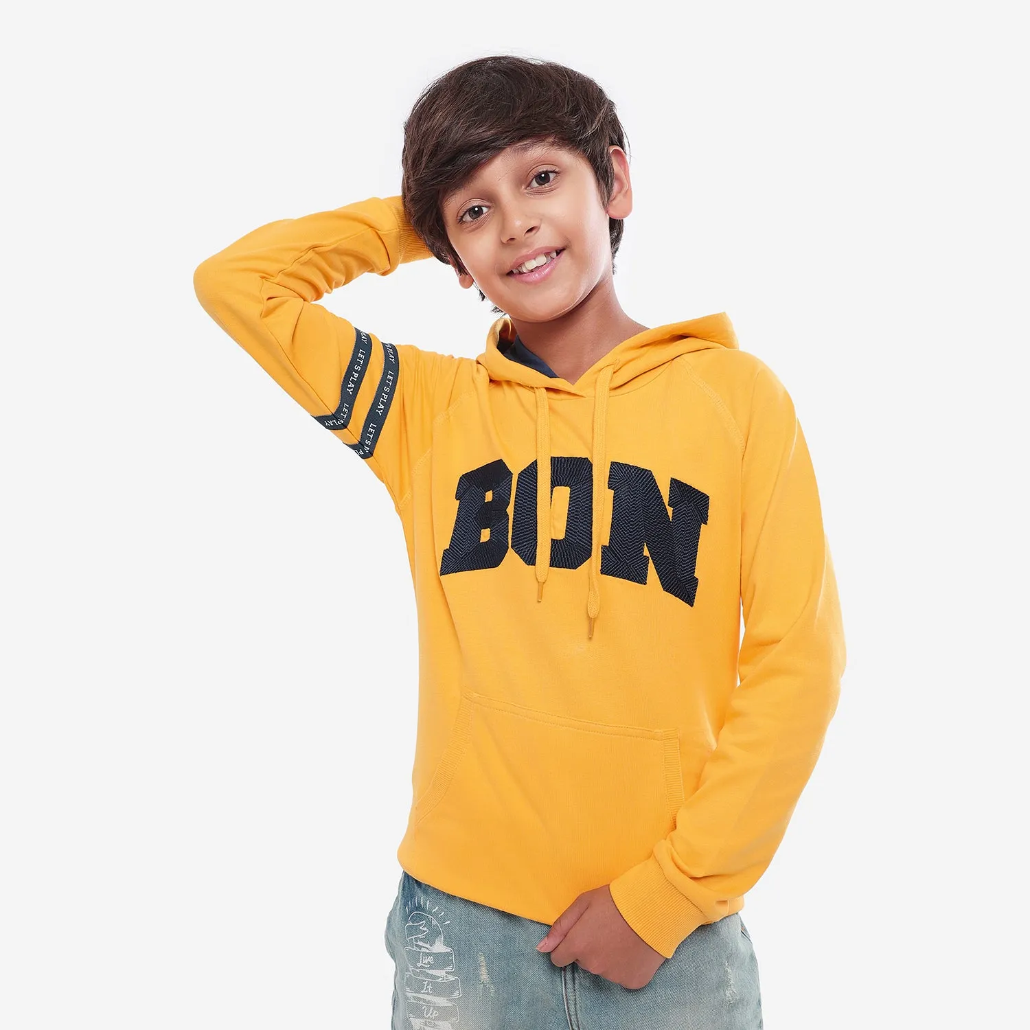 Boys Embroidery Yellow Boys Hoodies