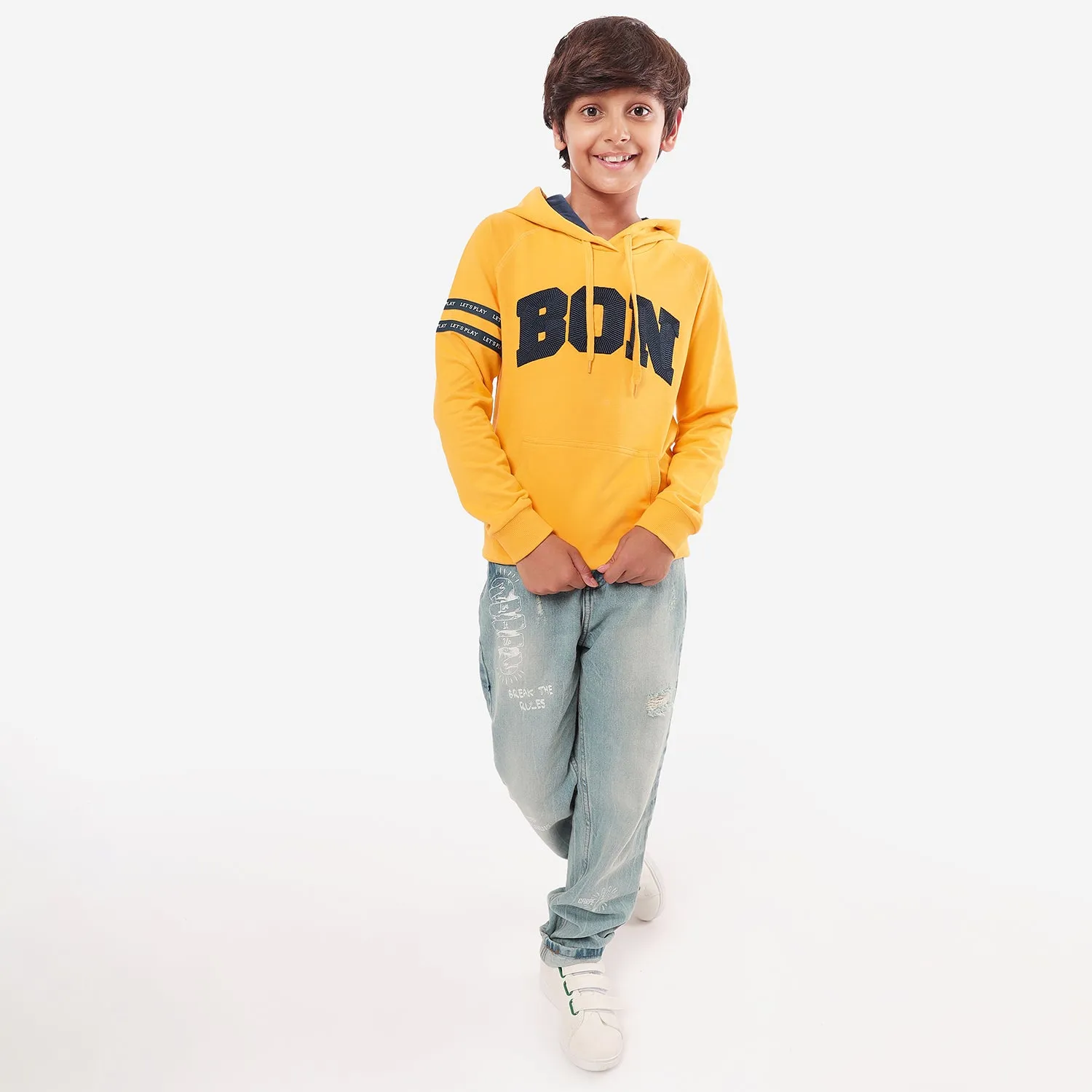 Boys Embroidery Yellow Boys Hoodies