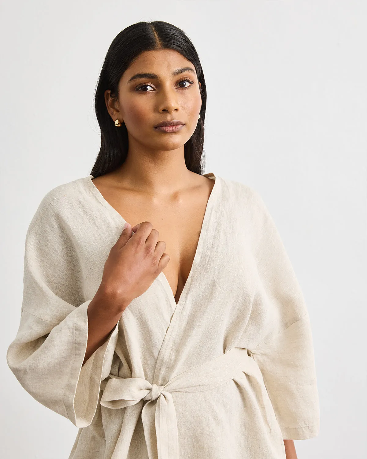 Cabana Short Robe in Oatmeal