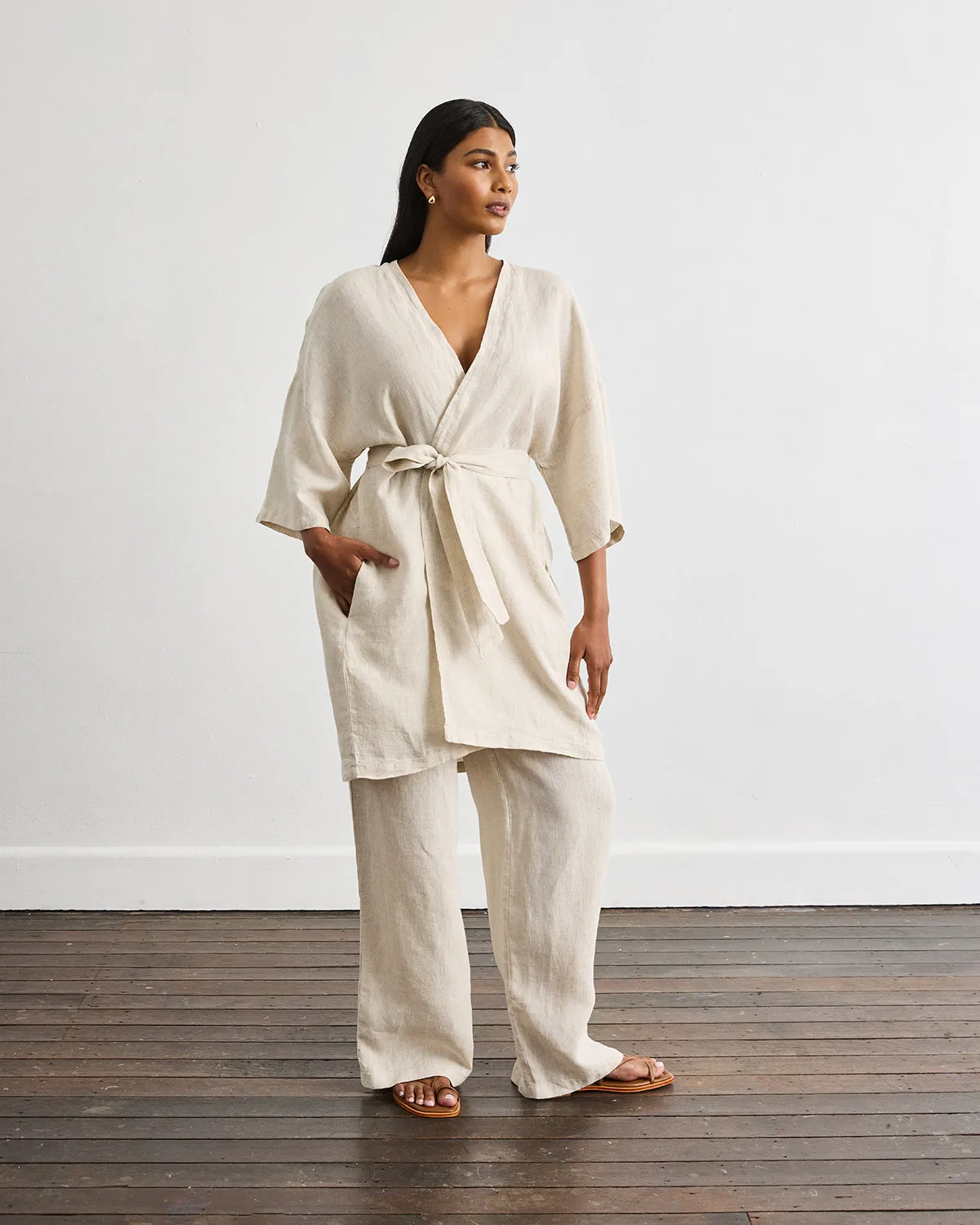 Cabana Short Robe in Oatmeal