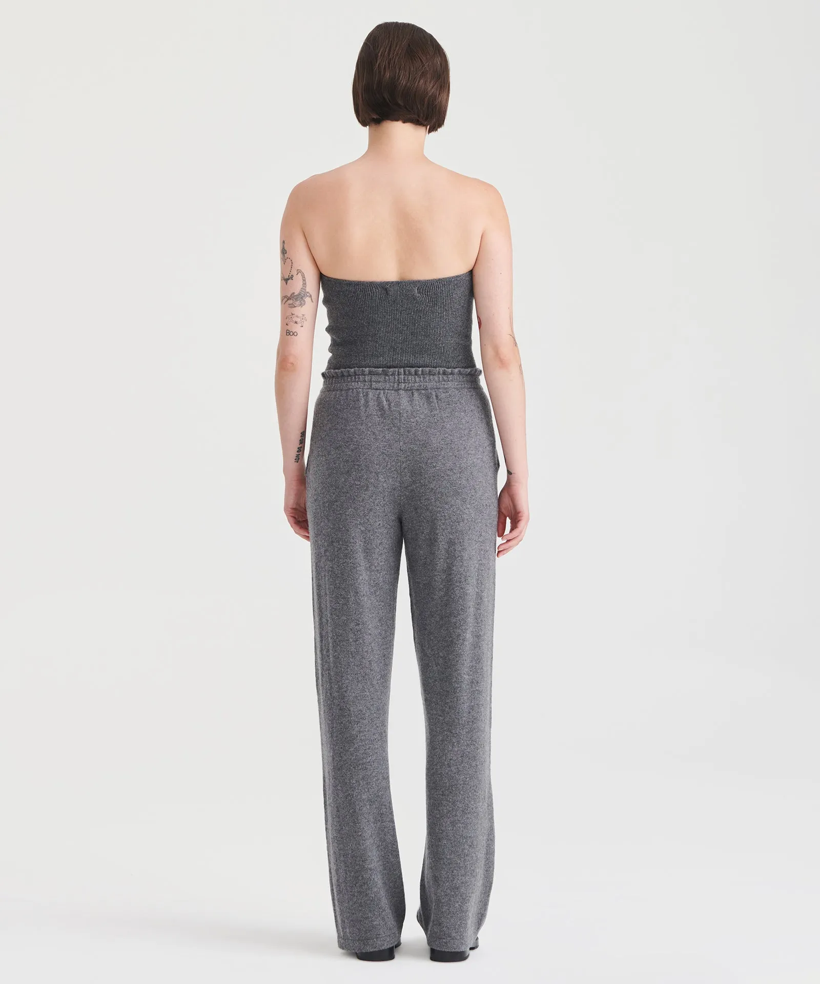 Cashmere Paperbag Wide Leg Pants