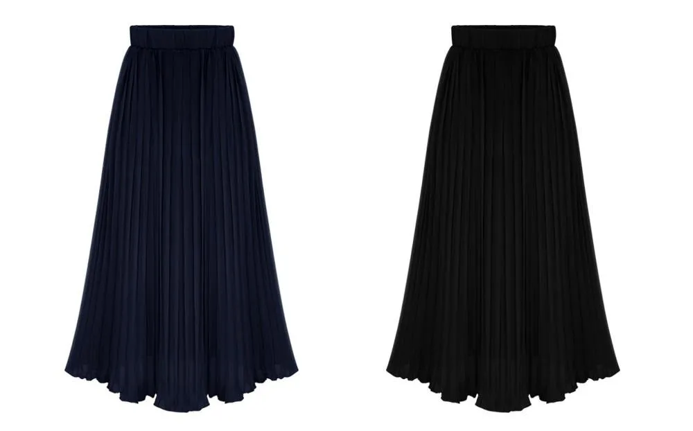 Clearance Pure Color Chiffon Pleated Big Short Skirt