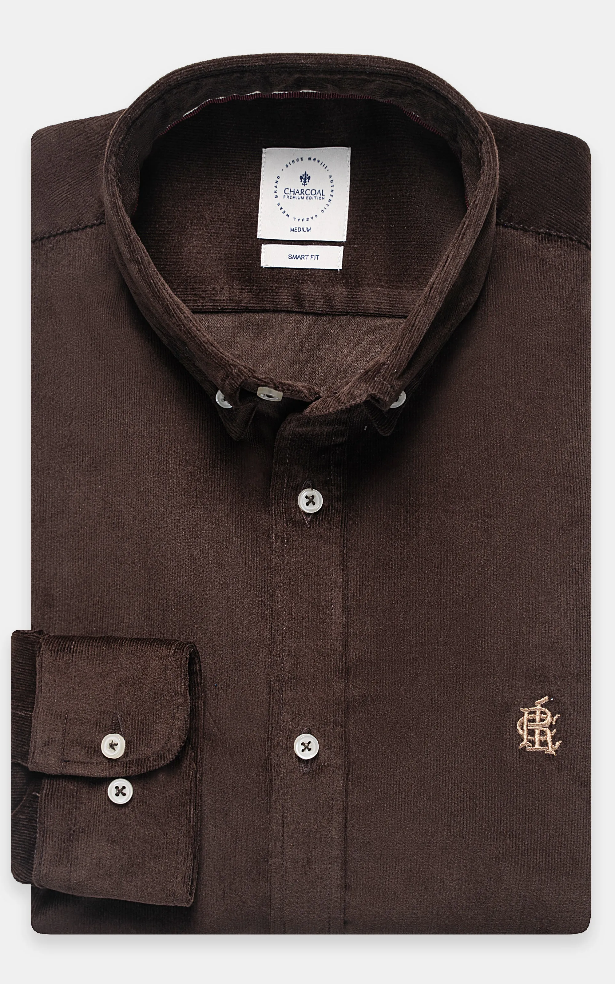 CORDUROY SMART SHIRT BROWN