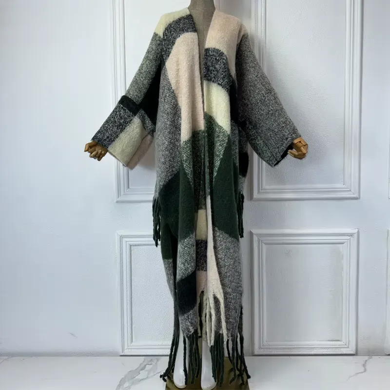 Cozy Mosaic Wool Kimono