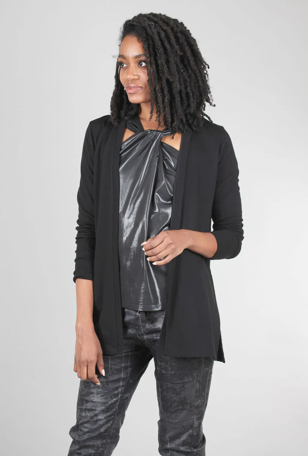 Cozy Open Cardigan, Black