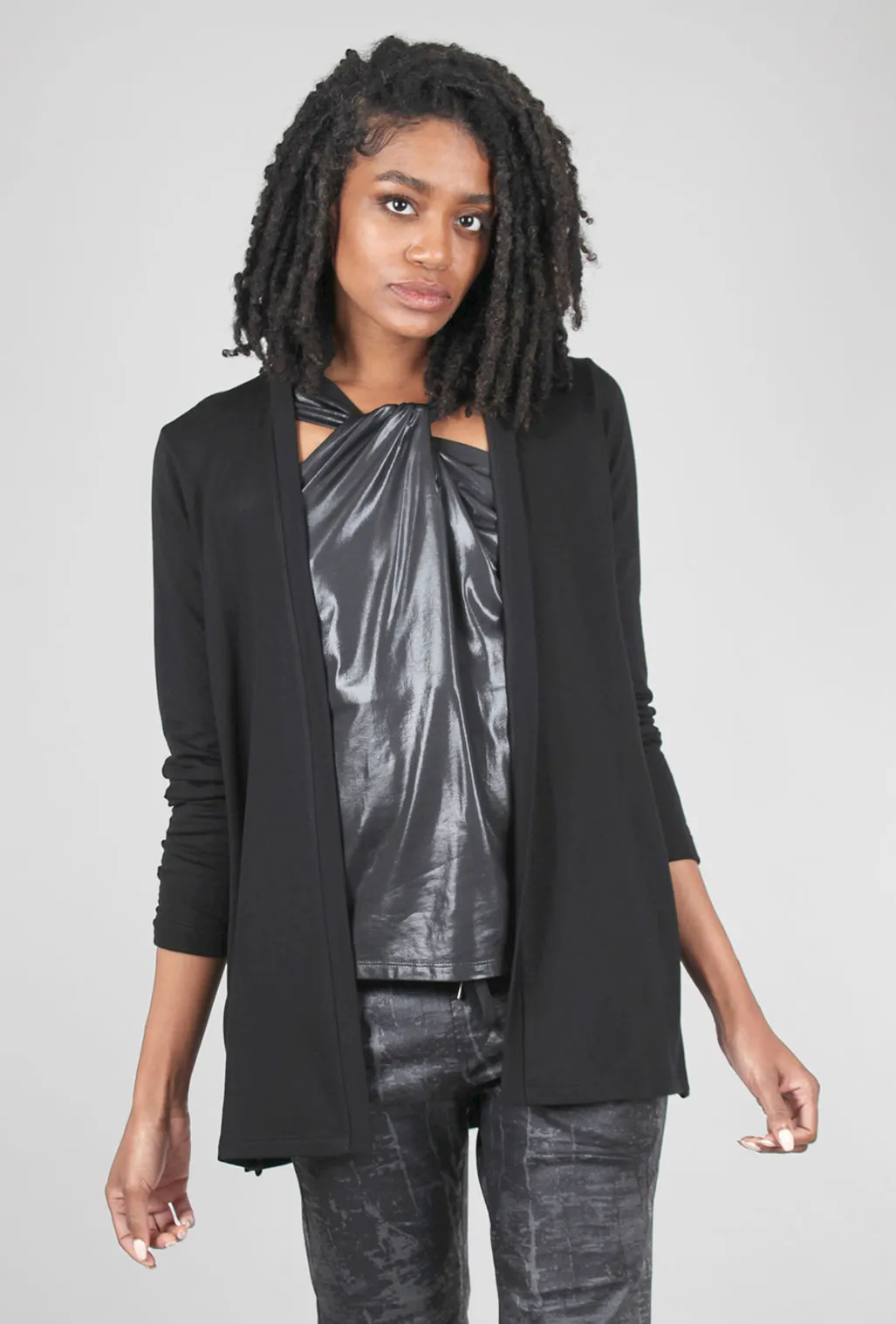 Cozy Open Cardigan, Black