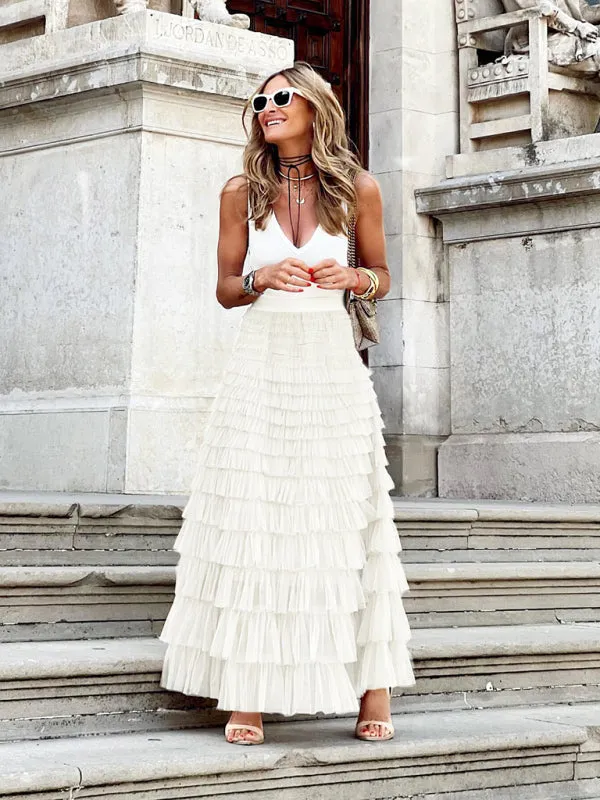 Elegant Tiered Maxi Skirt