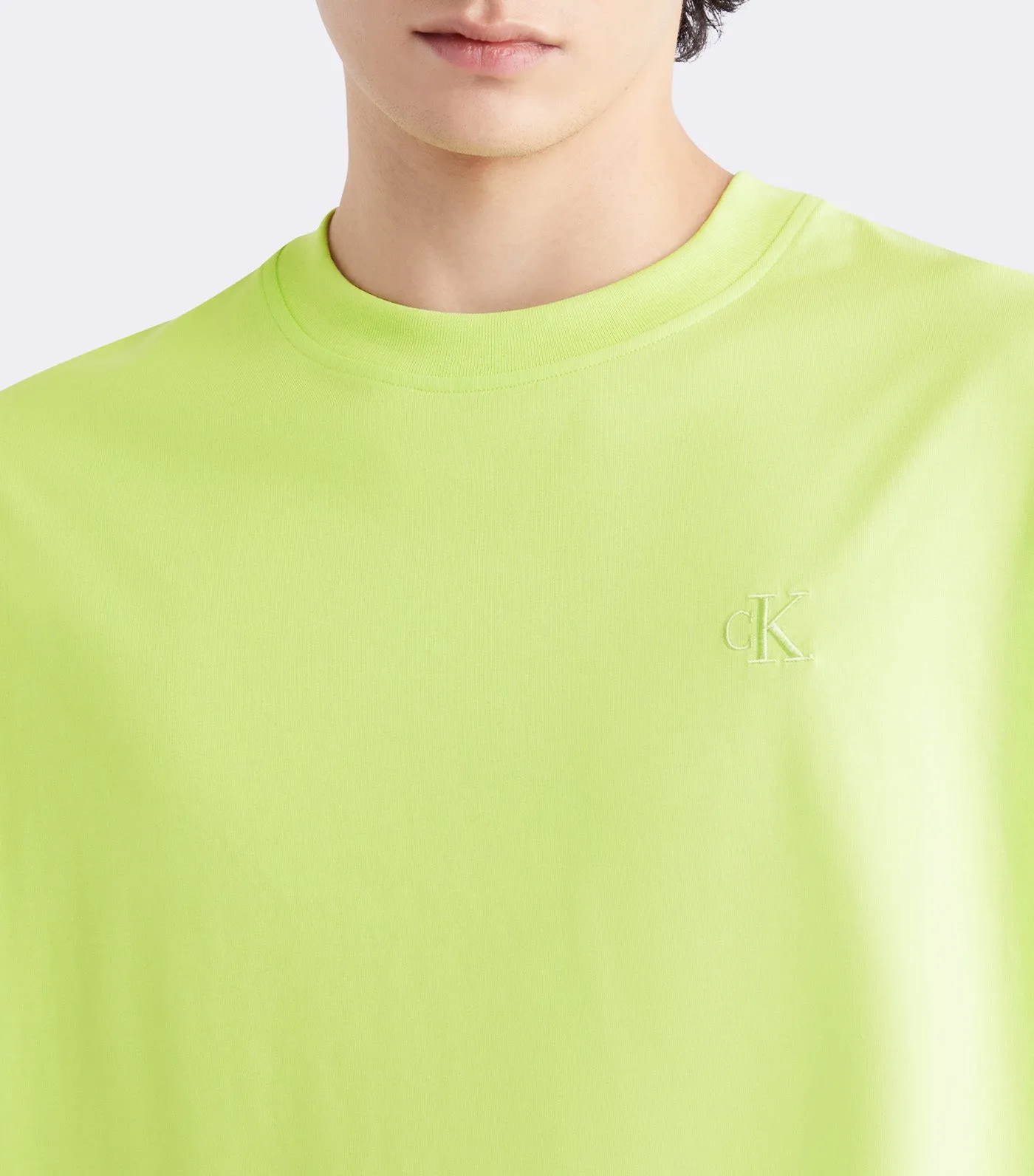 Embroidered Monogram Relaxed Tee Sharp Green