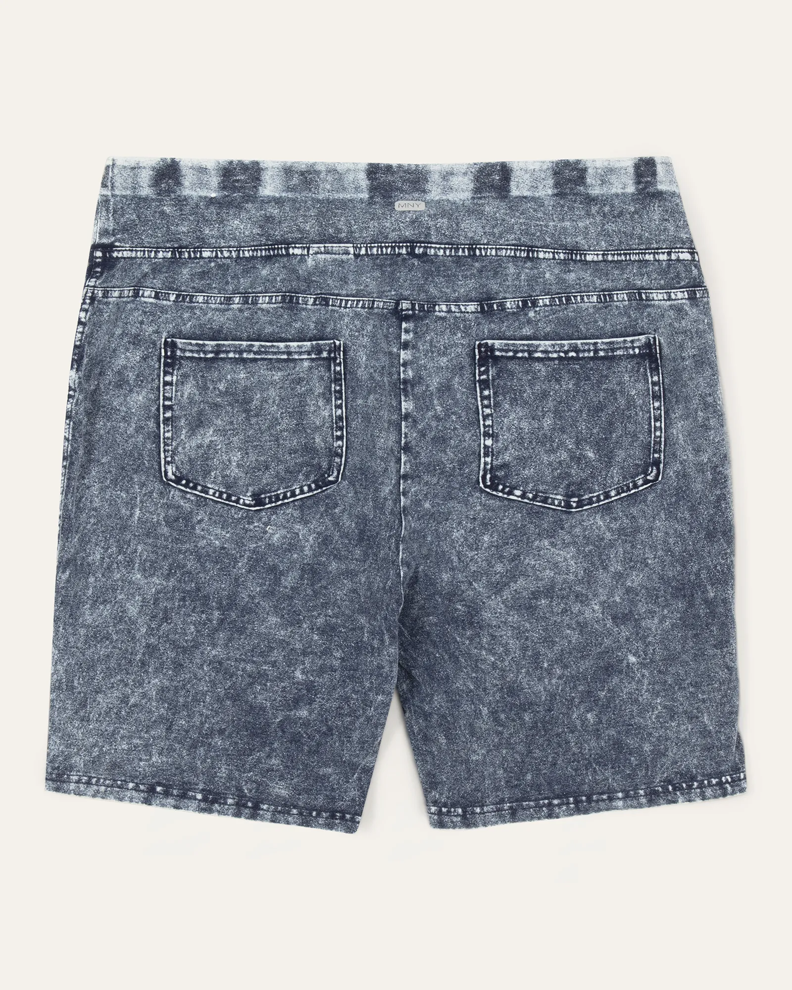 Emma Knit Denim Biker Short | Navy