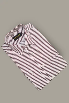 Formal Shirt - Supernova Brown & White Stripes