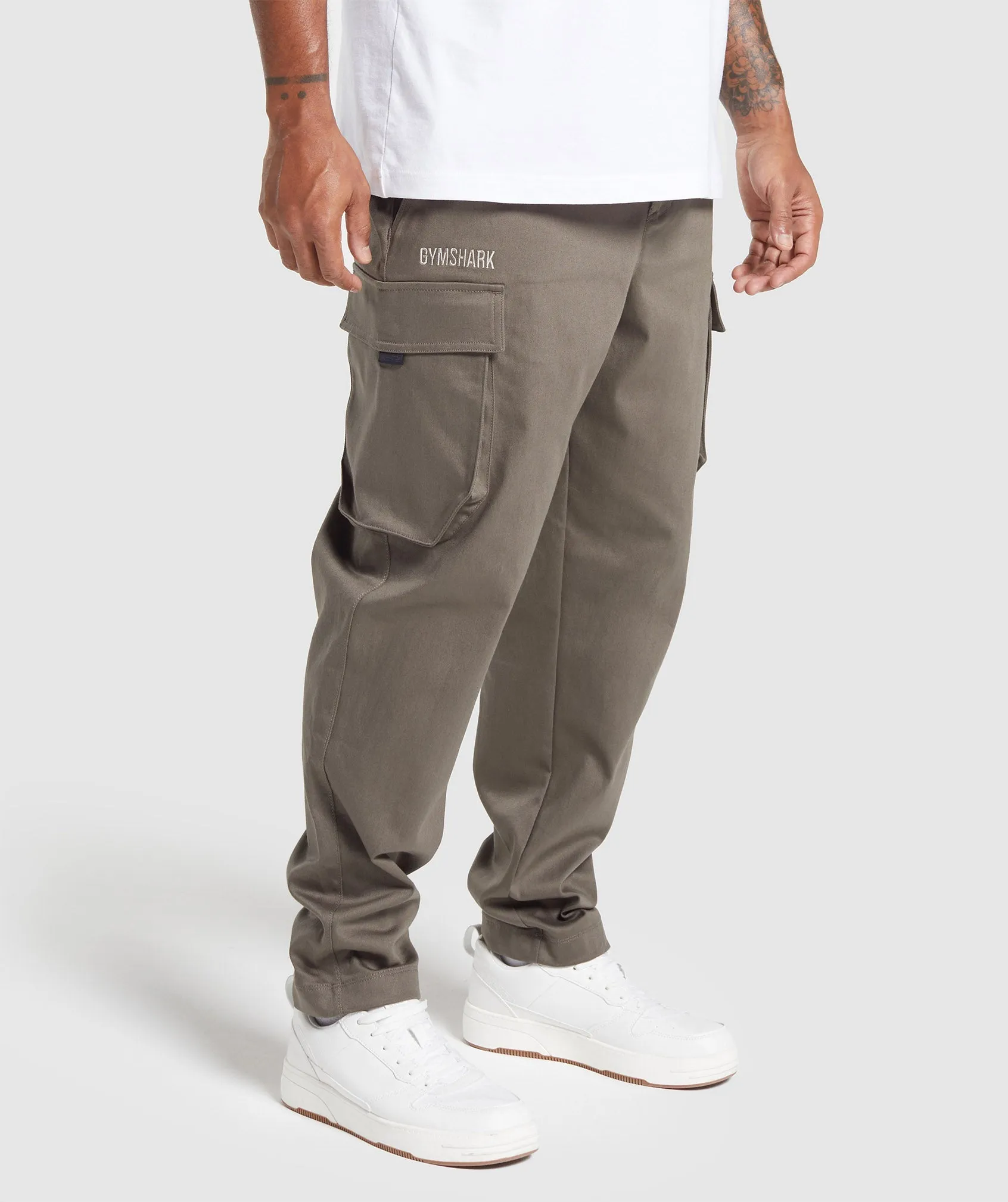 Gymshark Rest Day Woven Cargo Pants - Camo Brown