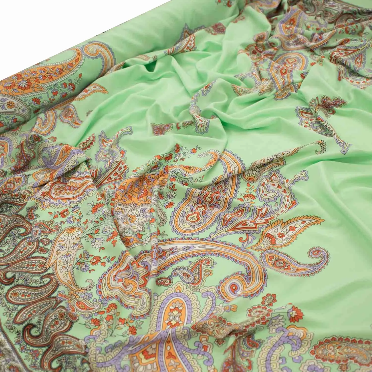 Lakesha Paisley Crepe Border Prints