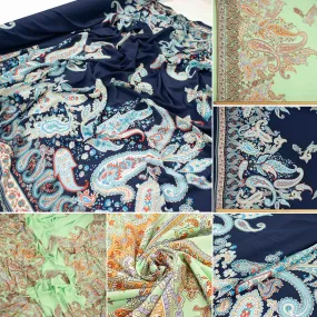 Lakesha Paisley Crepe Border Prints