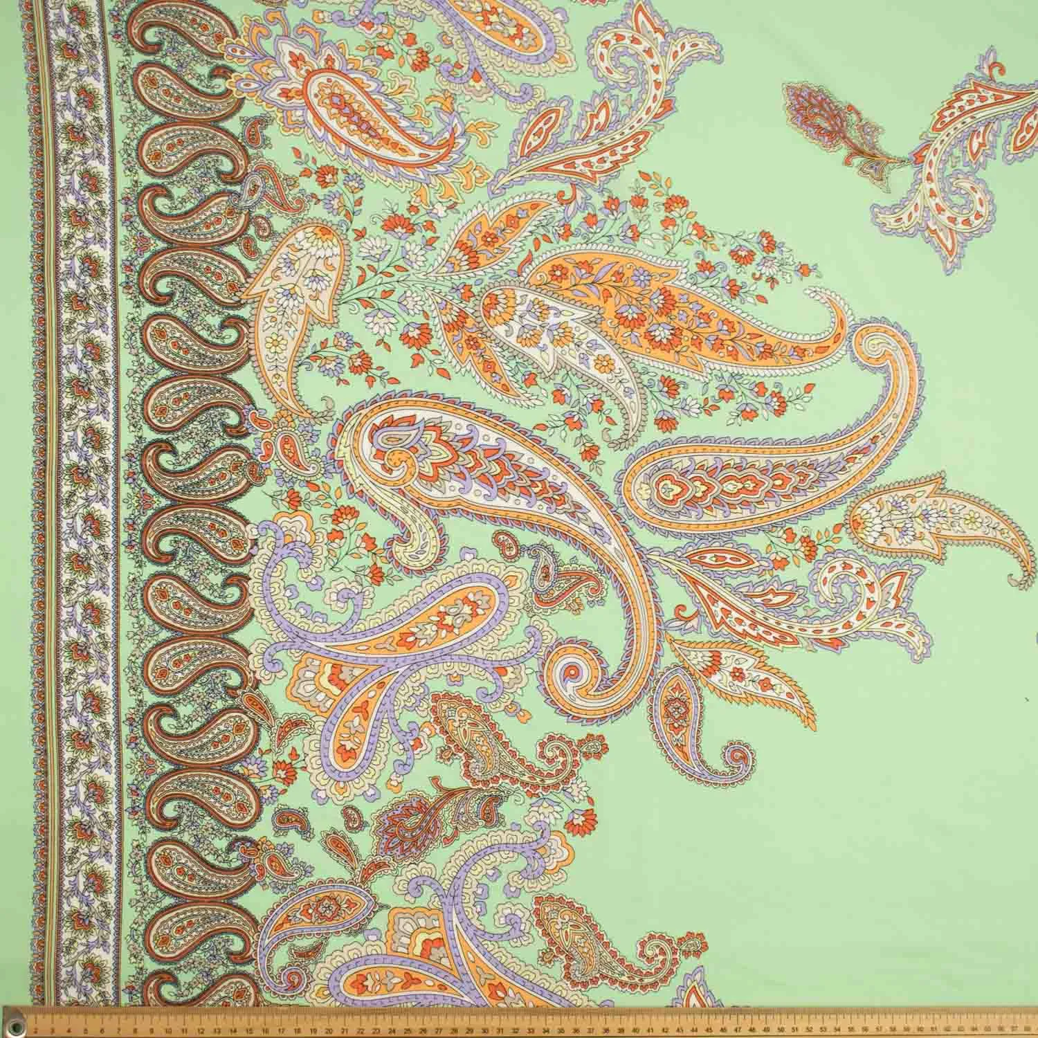 Lakesha Paisley Crepe Border Prints