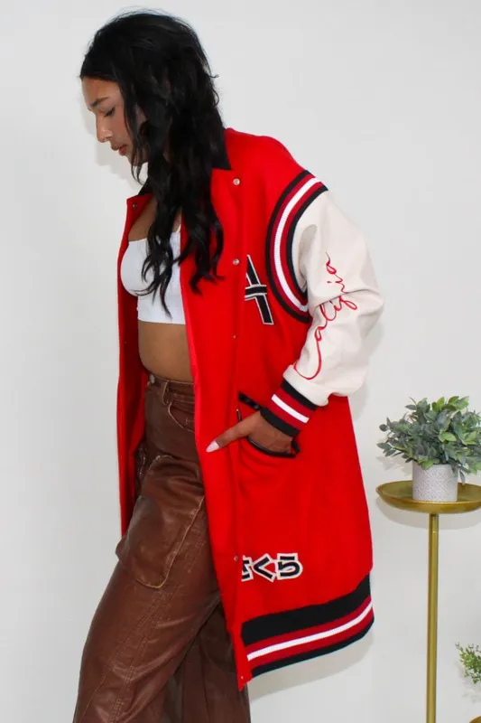 Long Fit Letterman Jacket