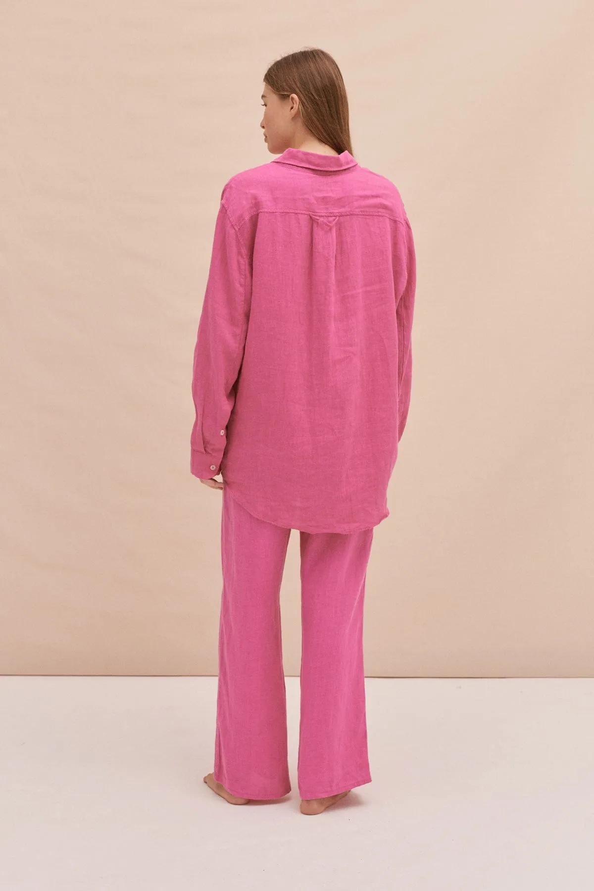 Lounge Trouser Cerise Pink Linen