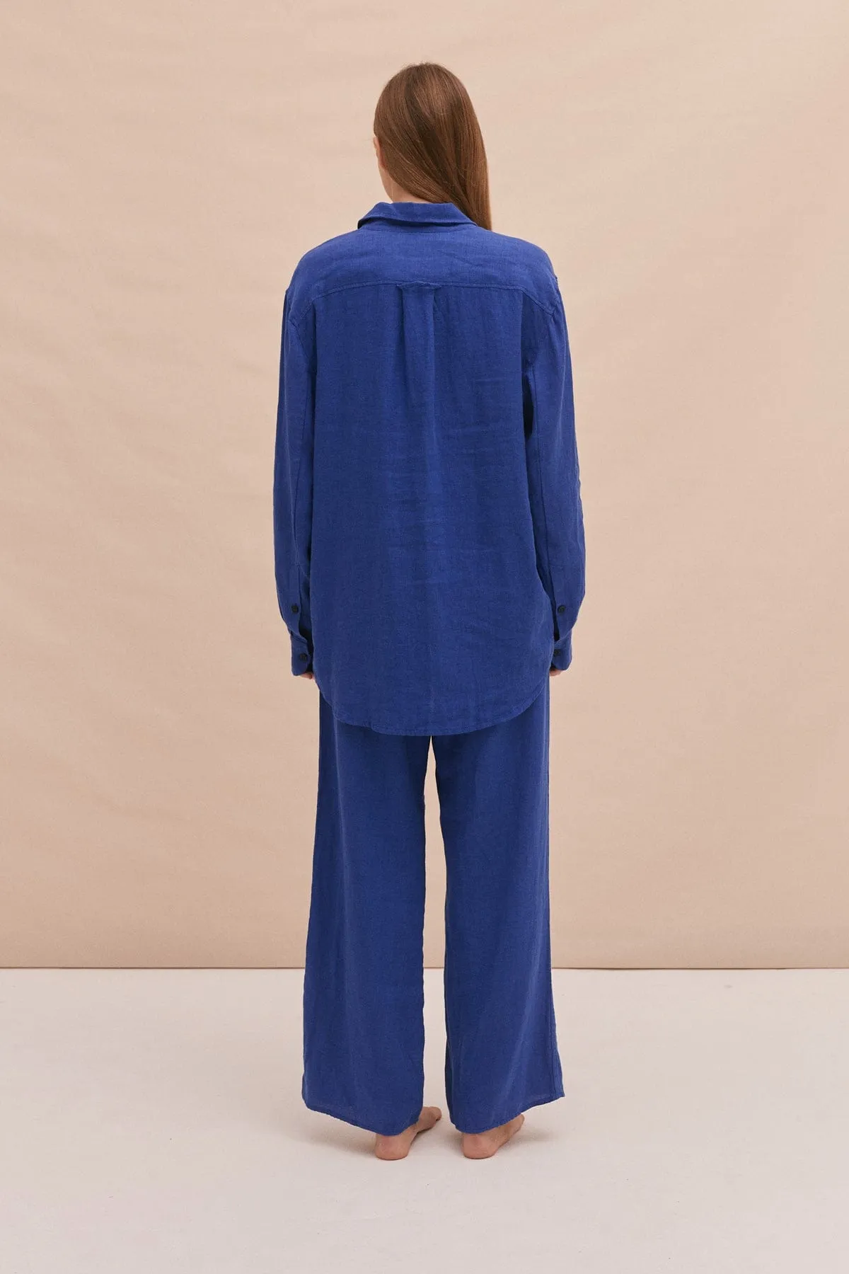 Lounge Trouser Lazuli Cobalt Blue Linen