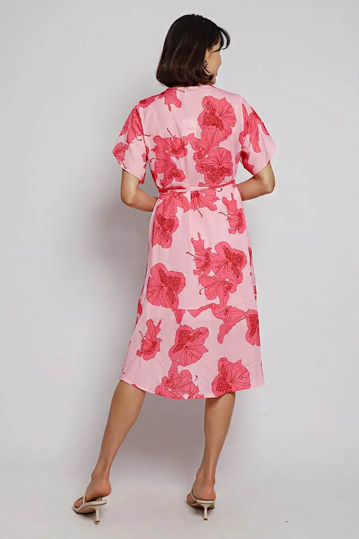 Meghan Wrap Dress in Pink