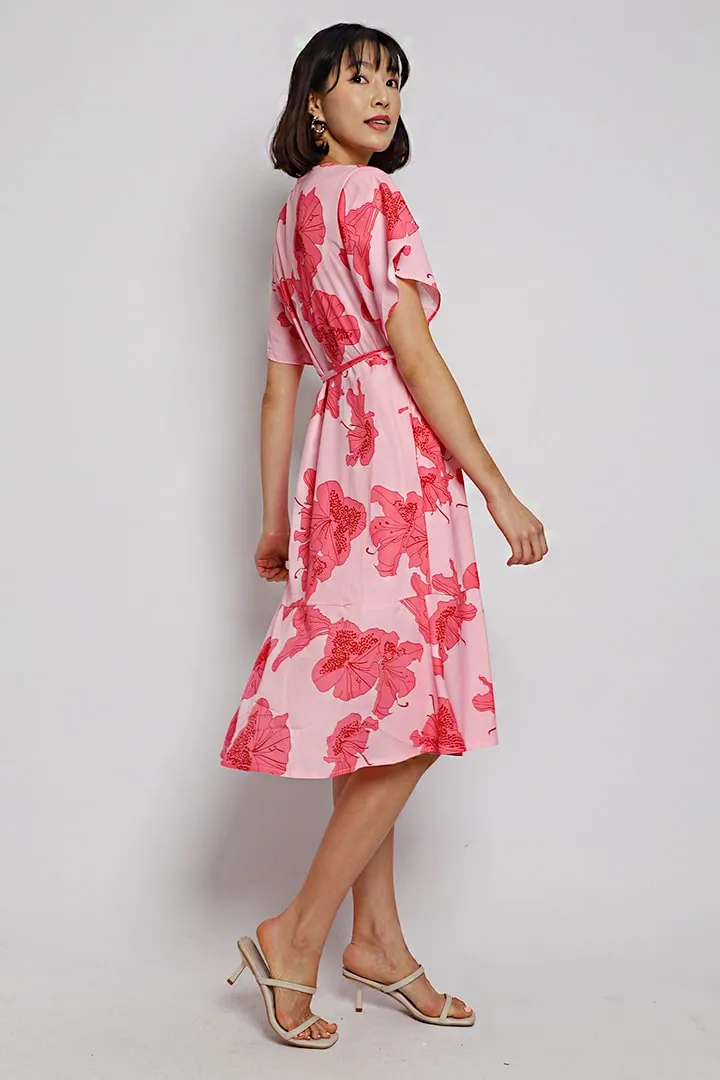 Meghan Wrap Dress in Pink