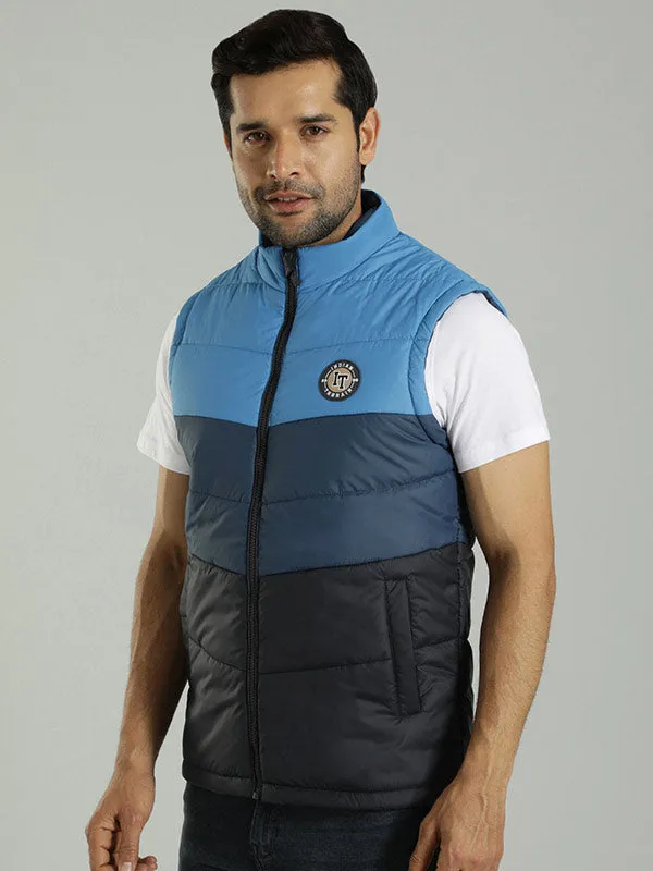 Men Solid Sleeveless Biker Jacket