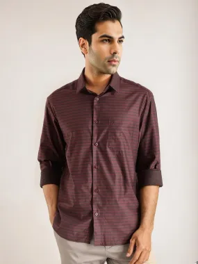 Men Striped Full Sleeve Cotton Stretch Shirt