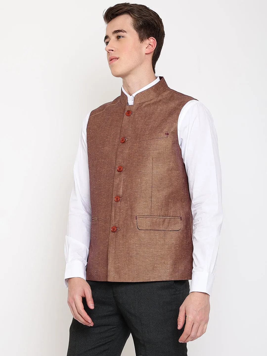 Mens Camel Waist Coat