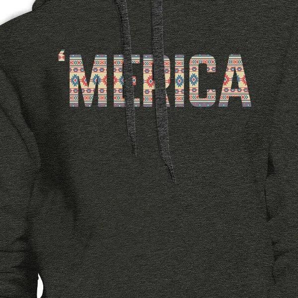 'Merica Cute Tribal Pattern Hoodie Round Neck Trendy Design Top