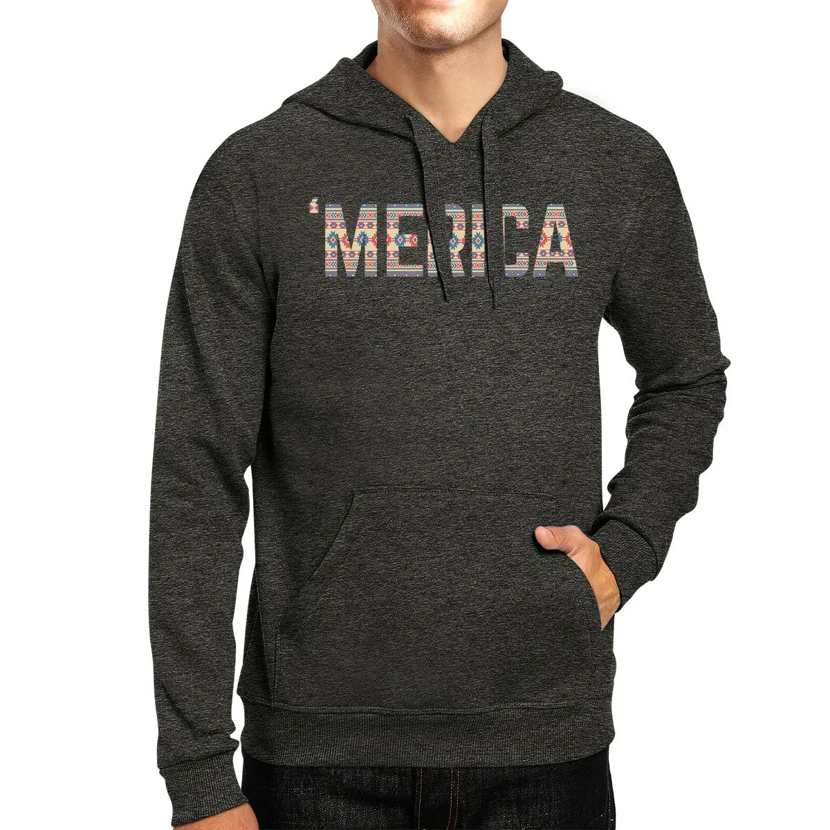 'Merica Cute Tribal Pattern Hoodie Round Neck Trendy Design Top