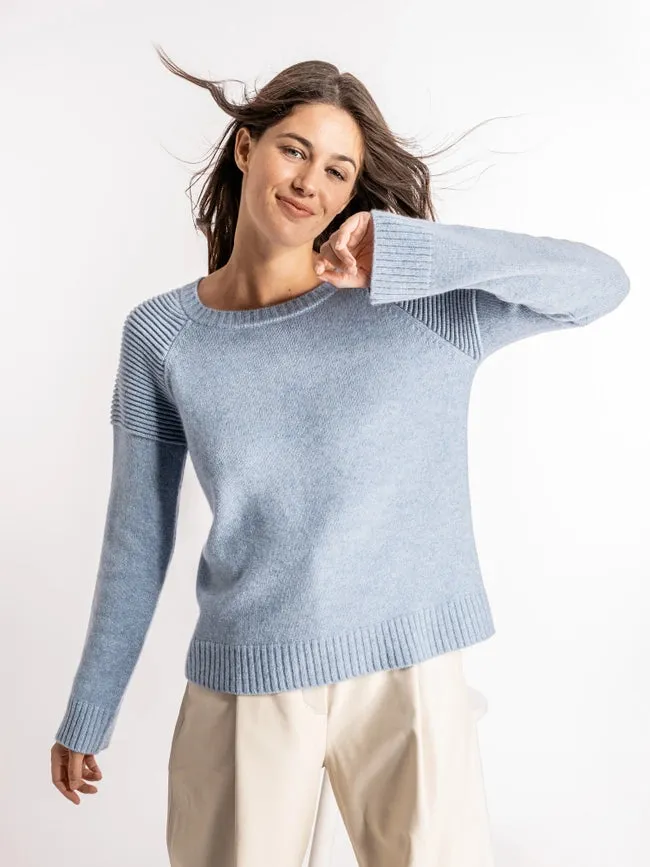 Motorbiker Cashmere Sweater Hortensia Blue