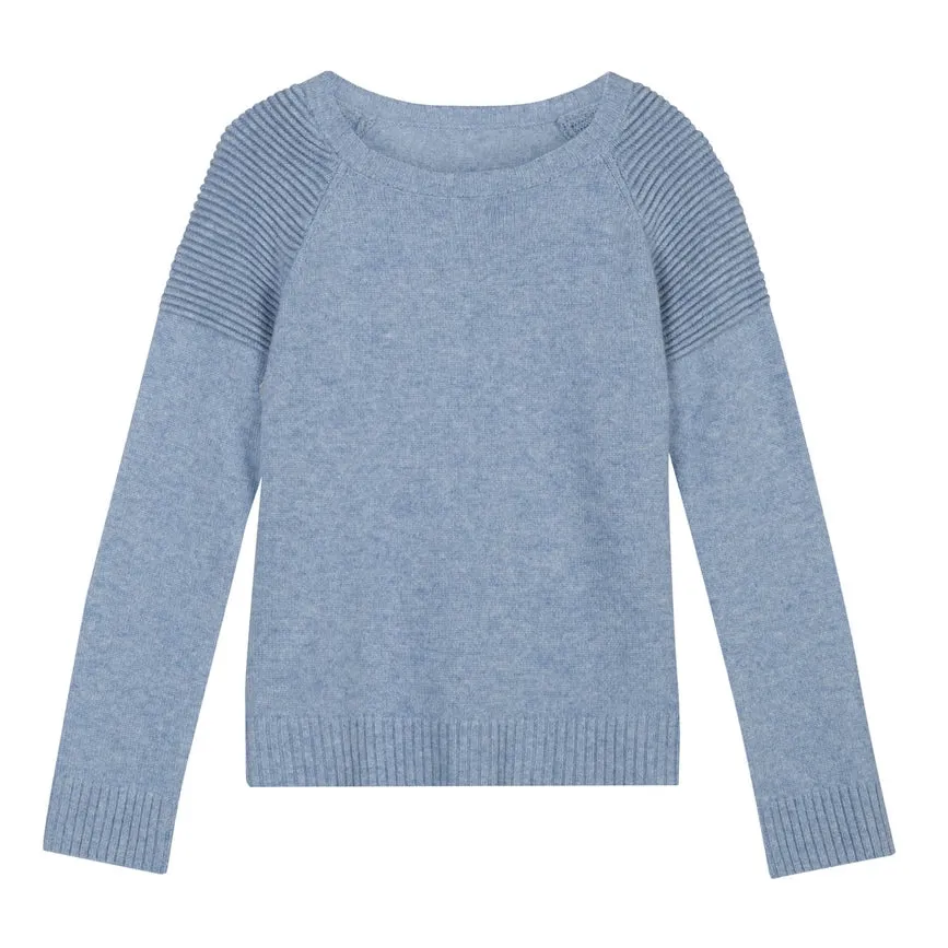 Motorbiker Cashmere Sweater Hortensia Blue