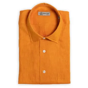 Orange Linen Long Sleeve Shirt