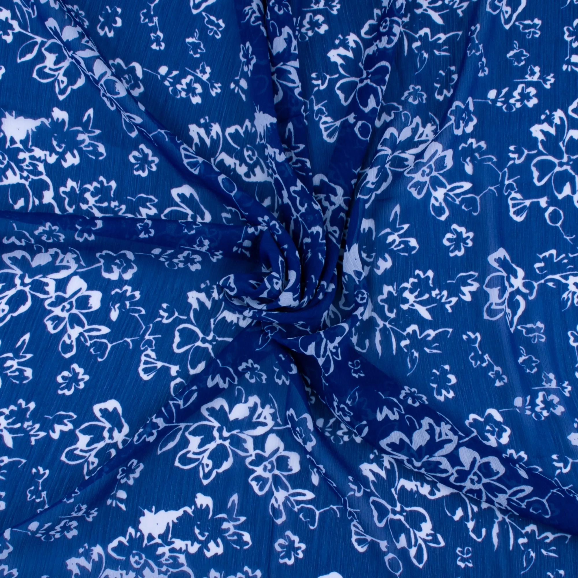 Printed Chiffon Yoryu - NAOMI - 023 - Indigo