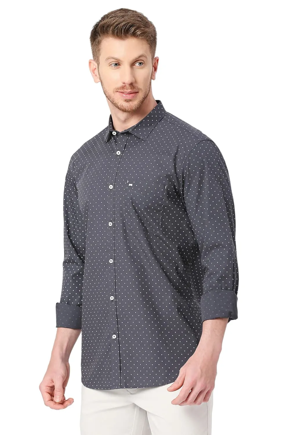 Slim Fit Cotton Poplin Printed Shirts