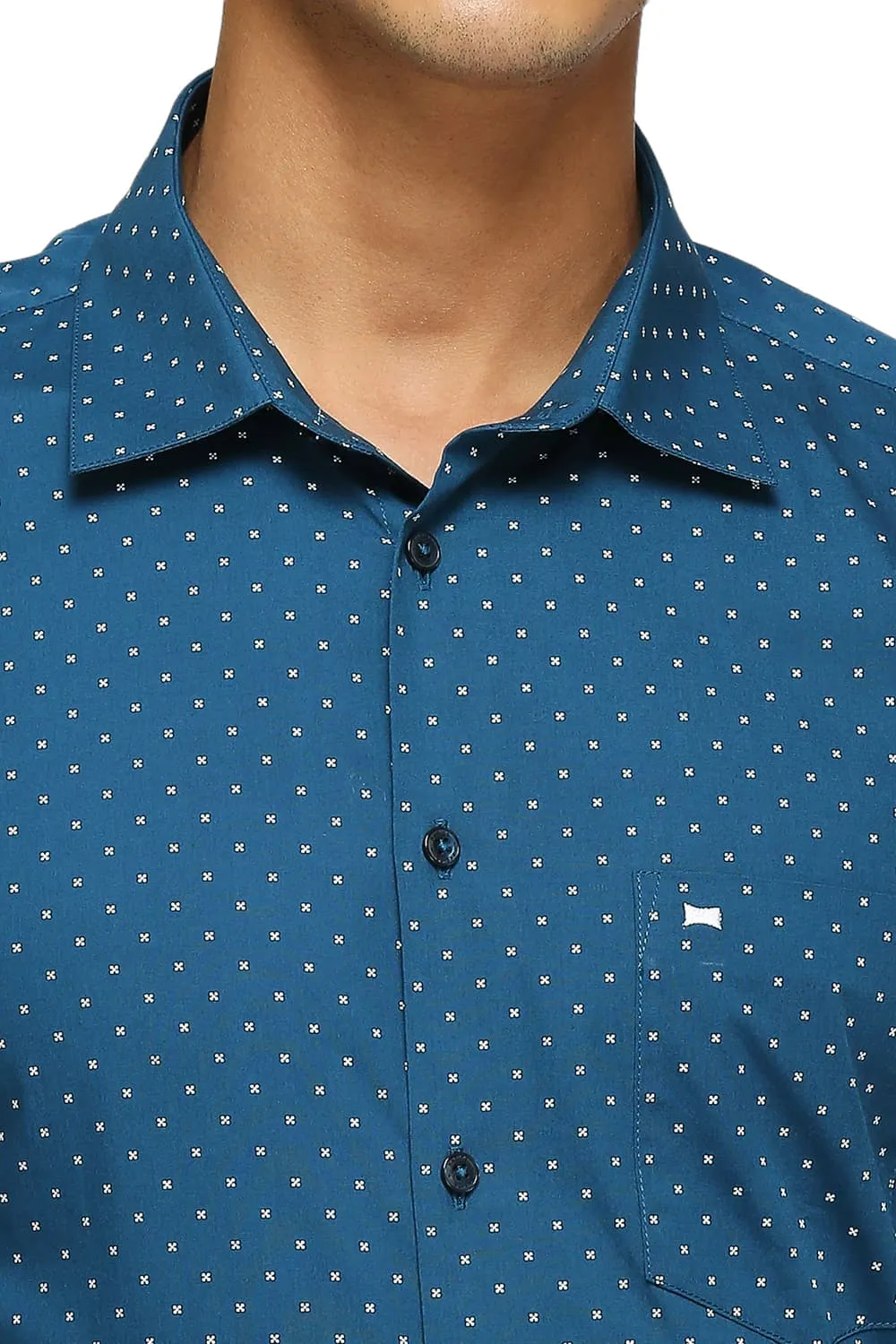 Slim Fit Cotton Poplin Printed Shirts