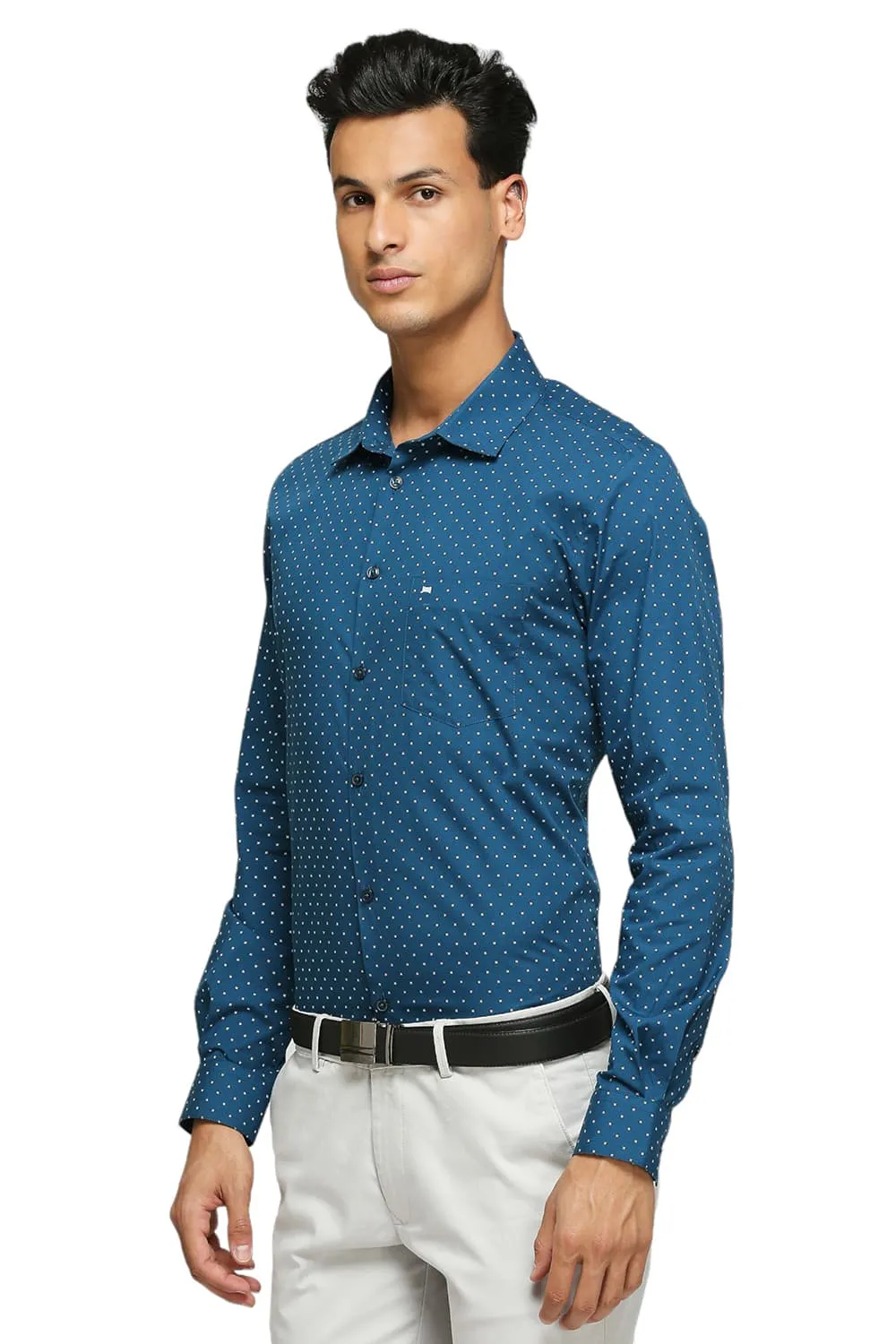 Slim Fit Cotton Poplin Printed Shirts