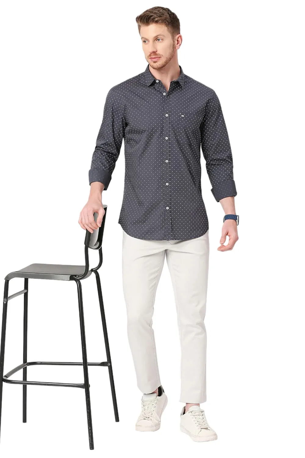 Slim Fit Cotton Poplin Printed Shirts