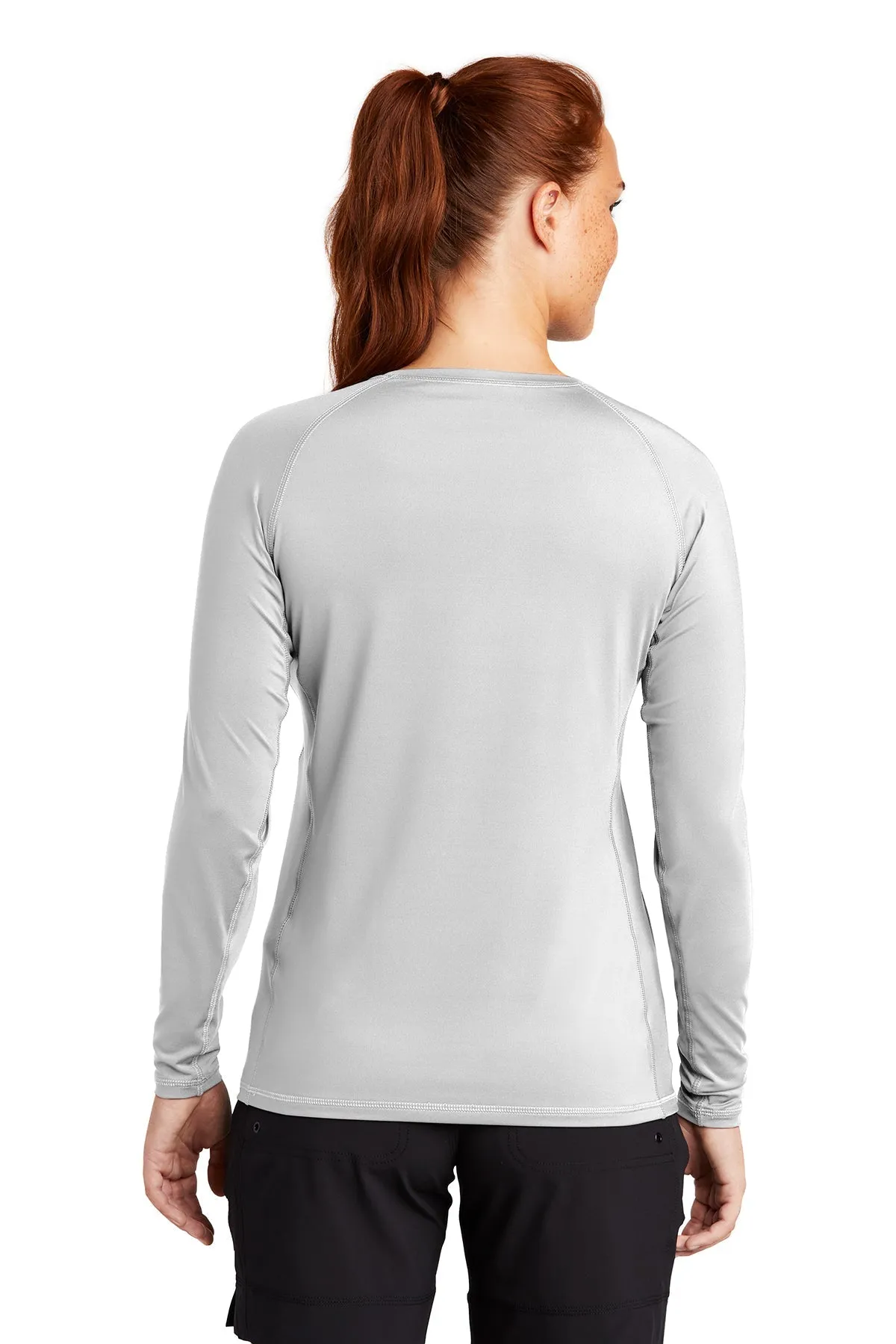 Sport-Tek Ladies Long Sleeve Rashguard Branded Tee's, White