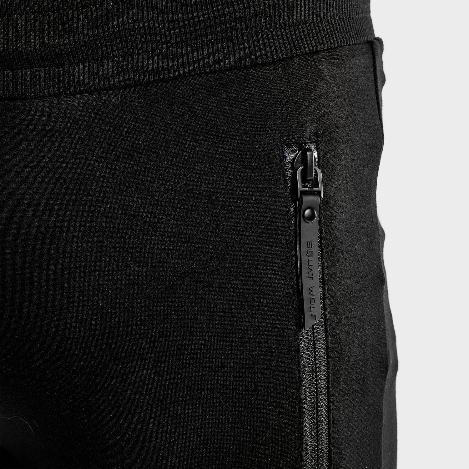 Statement Ribbed Joggers- Black