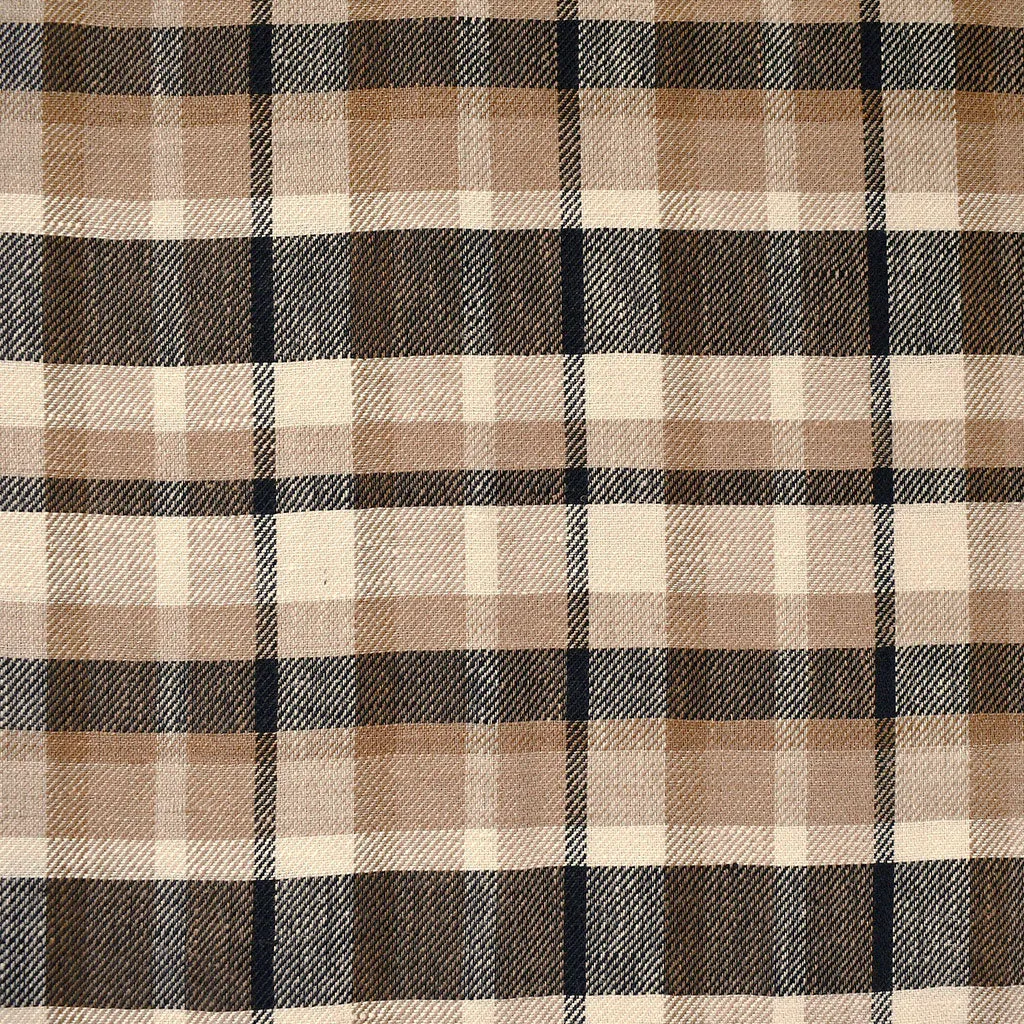 Timeless Plaid Linen Blend Shirting Taupe/Black